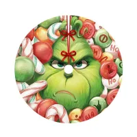Carpet under Christmas tree with motif Grinch