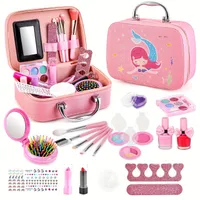 Set of makeup for girl with cosmetic bag