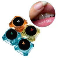 Luxusní nalepovací kamínky na dva zuby ve tvaru motýlka - různé barevné varianty Luccy