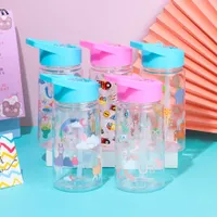 Baby bottle with silicone straw with various merry motifs