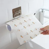 Wall holder for paper towels made of stainless steel, without drilling, for living room, bathroom and kitchen