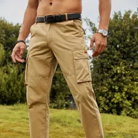 Men's cargo pants made of solid cotton with multiple pockets for every wear, to work and outdoors