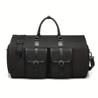 Practical black bag for business trips with large capacity, ideal for suits and shorter stays