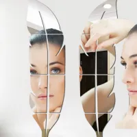 Samolepící zrcadlová folie ve tvaru pírka