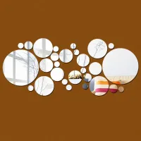 Decorative self-adhesive mirror foils in different sizes