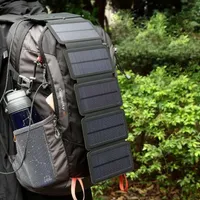 Portable solar bank with 5 folding solar panels, faster than you think