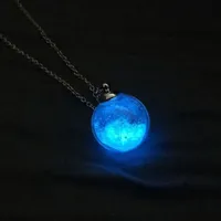 A necklace with a glowing pendant