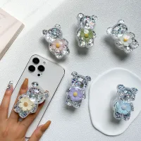 Transparent design PopSockets holder in the shape of a teddy bear