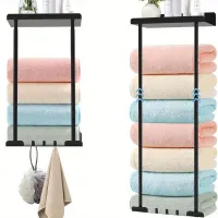 Wall towel holder with bathroom shelf