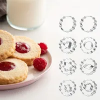 8pcs, set of christmas cookies, christmas shapes diy stainless steel 3d cookie forks, cake decorating tools