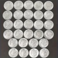 replika mincí 28ks/set Americké pamětní mince Morgan z let 1878-1921, dárky pro štěstí na Vánoce a Nový rok, mince umělecké sbírky, repliky mincí
