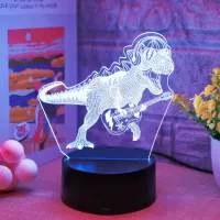 3D Noční světlo Dino kytara - dotykové ovládání, 7 barev