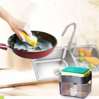 Automatic spray dispenser with sponge for kitchen sink