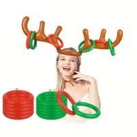 Nafukovací vánoční obojek s parožím a 4 kroužky - zábavná hra pro děti na vánoční párty
