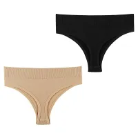 Original modern set of women's single-color panties in Brazilian cut 2 pcs