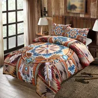 3-part set of sheets with western bead pattern, Soft and comfortable coating for duvet