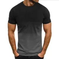Pánské moderní trendy originální stylové tričko s krátkým rukávem se stínováním
