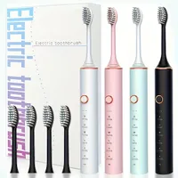 Ultrasonic toothbrush with USB charging, automatic sonic toothbrush for adults with whitening effect, 3 spare heads, Extra soft brushes for sensitive gums and teeth.