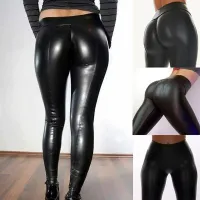 Stylish leggings for women with background stress effect and comfortable cut