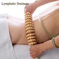 Wooden massage roller for cellulite and muscle pain