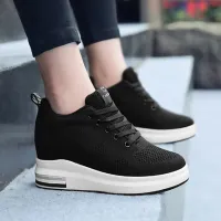 Women's platform sneakers with wedge heel and increase - fashionable and breathable shoes with 8 cm increase