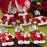 Christmas fabric cases for cutlery