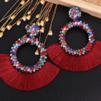 Women's hanger earrings with tassel G580