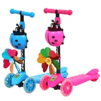 Adjustable children's scooter with ladybug