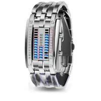 Waterproof men's binary watch