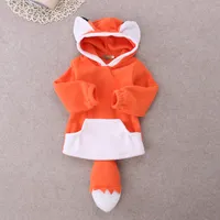 Bluză pentru copii cu motiv de vulpe - portocalie
