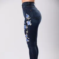 Women's fashion skinny jeans with Delaney embroidery