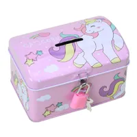 Cute treasure box in pink and unicorn motif
