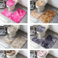 Ensemble de tapis de toilette pelucheux 3 pièces