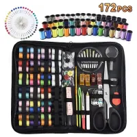Sewing kit, DIY mini-quality sewing equipment for handymen, beginners, adults, emergency situations, summer camps, travel and home with storage holster.