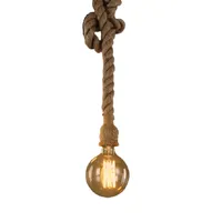 Rope lamp on filament lamp E27 Rope hanging lamp on one lamp 5 W 90-260 V V Vintage hanging lighting with hemp wire 0,5 m