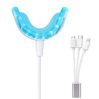 LED electric dental teeth whitening tool Portable rechargeable device with blue light for dental care Waterproof oral care device