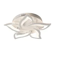 Éclairage de plafond LED en forme de fleur 50 W Lustre blanc moderne à télécommande Luminaire dimmable avec télécommande 60 x 9 cm