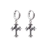 Circular earrings with cross G1383