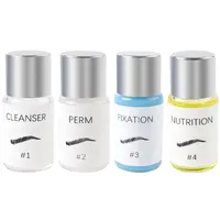 Set profesional de laminare a sprâncenelor - Curățător de sprâncene, Perma pentru sprâncene, Gel fixator pentru sprâncene, Ulei hrănitor 4 buc 5 ml Produse pentru sprâncene