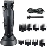 Kit professionnel de coupe de cheveux et de barbe - Tondeuse électrique avec station de charge, rasoir sans fil avec 8 accessoires de tailles