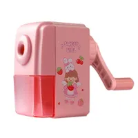 Mechanical sharpener for children Baby pencil sharpener Manual pink pencil sharpener for girls 5.5 x 5 x 8 cm