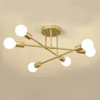 Plafonnier minimaliste Lustre en métal de style scandinave Éclairage LED suspendu Lustre moderne pour ampoules E27 70 x 20 cm