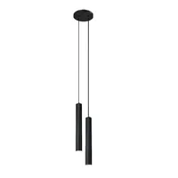 Lampe suspendue LED moderne en métal 6 W lumière blanche neutre Lustre double tubulaire 2 m Lumière ponctuelle minimaliste noire 30 x 3 cm