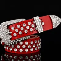 Modern leather belt with luxury stones Buffy