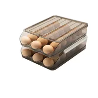 Egg Organizer Storage Box for Eggs Two-storey Egg Organiser Egg Stand for Eggs Kitchen Organisers 28.5 x 21.5 x 14 cm