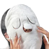 Towel face cover with eye and nose holes Repeatedly usable towel for face Cold or hot face cover Compression towel for face cover