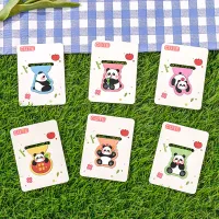 Set of 12 cute magnetic bookmarks with drawn panda for students