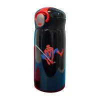 Dětská láhev na pití s brčkem a obrázkem Spider-man