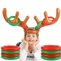 Jucărie gonflabilă de Crăciun - Joc distractiv de aruncat coarne de ren