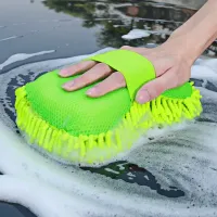 Microfiber sponge for car washing in green color